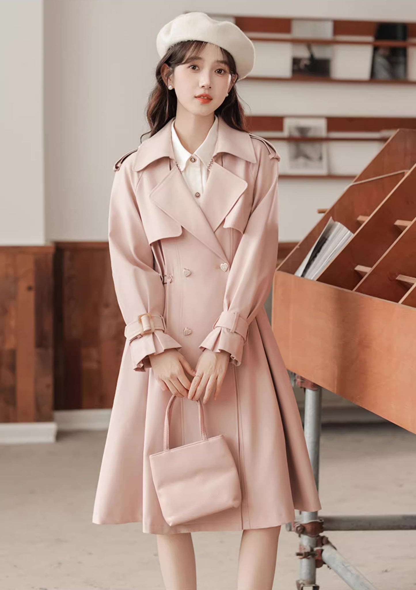 Sweet Heart Trench Coat (Pink)