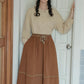 Drawstring Midi Skirt (Brown)