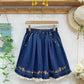 Forest Floor Embroidered Denim Shorts (2 Colors)