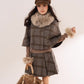 Library Plaid Capelet & Mini Skirt Set (Grey)