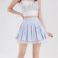 Bow Lace Pleated Mini Skirt (7 Colors)