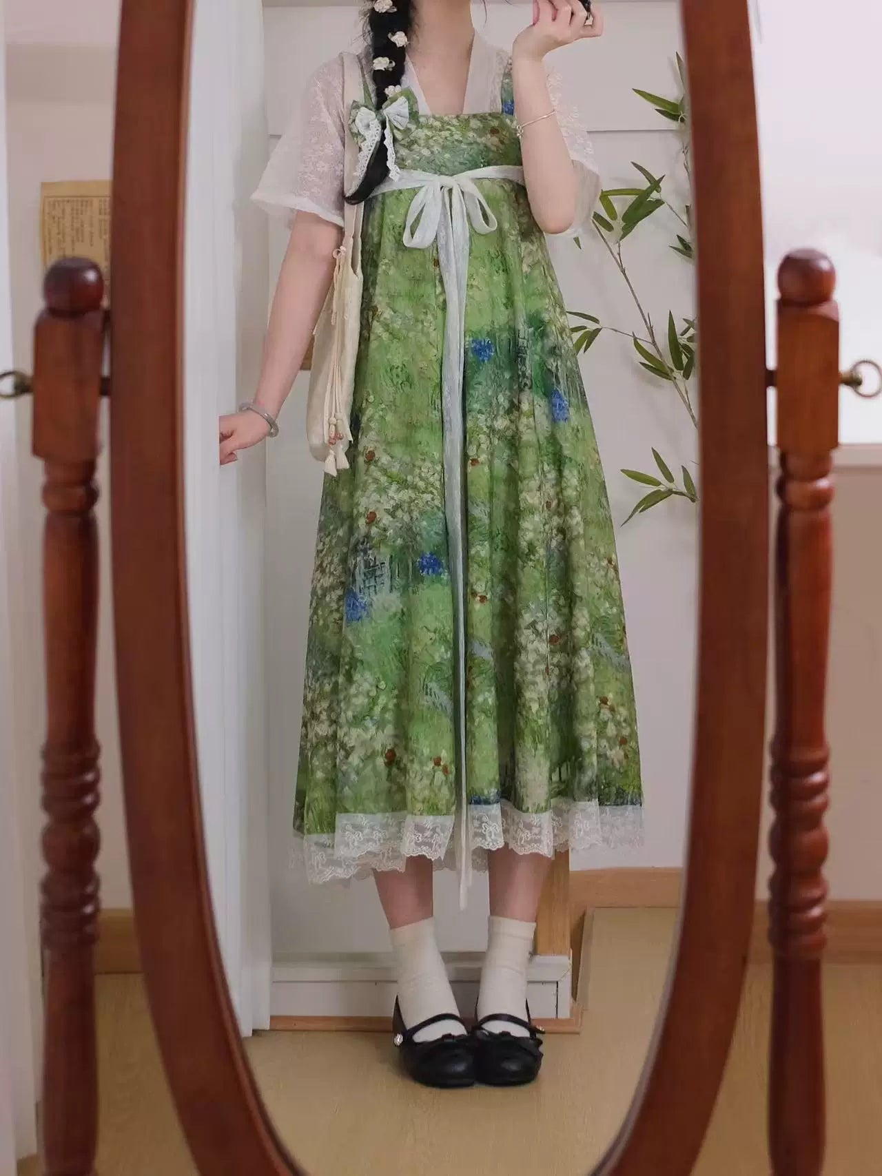 Watercolor Garden Qixiong Dress (Green)