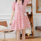 Sweet Cherry Tiered Shirt Dress (Pink)
