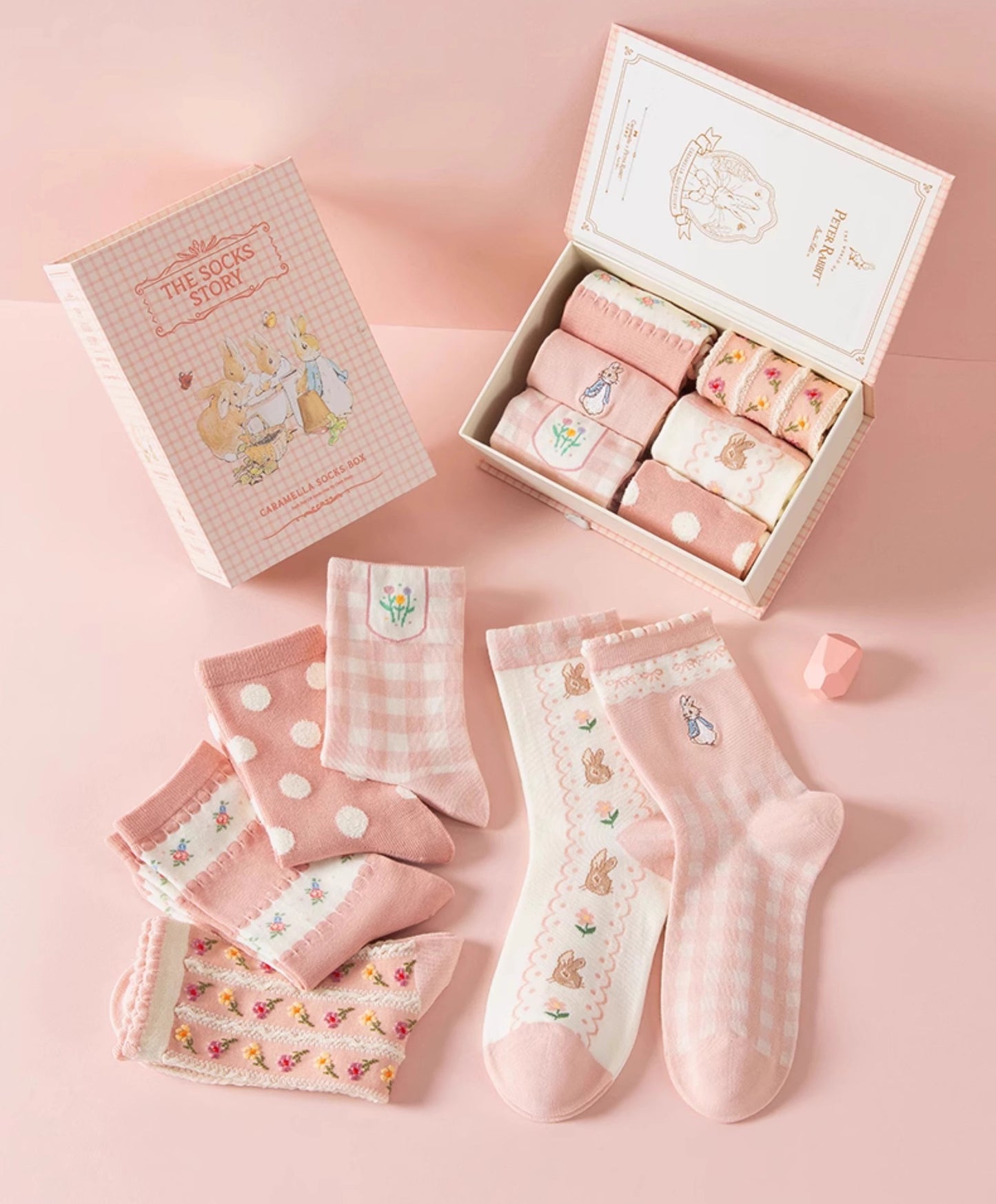 Peter Rabbit Socks Gift Box (Pink)