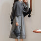 Sesame Sweater Dress & Capelet (Gray)