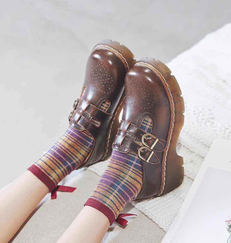 Double Buckle Mary Jane Brogues (2 Colors)