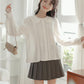 Ruffled Peter Pan Collar Blouse (White)