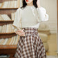 Choco Plaid Midi Skirt (Brown)