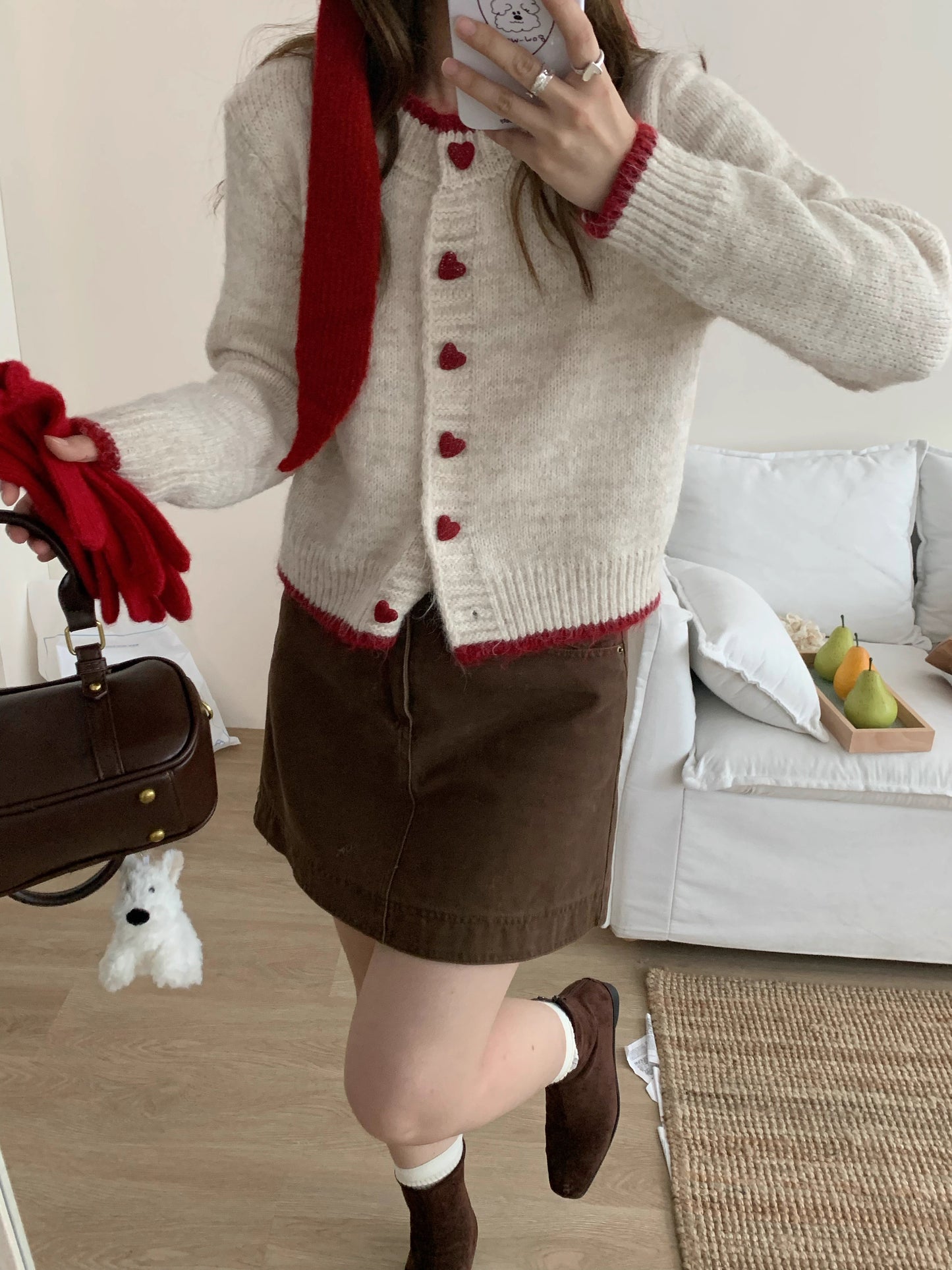 Heart Button Cardigan (2 Colors)