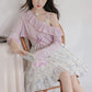 Sweet Floral Mini Dress (White/Purple)
