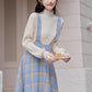 Frozen Sweater & Suspender Skirt Set (Blue/White)