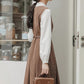 Basic Twofer Pinafore Dress (Brown)