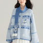 Snowy Snowman Fair Isle Cardigan (Blue)