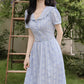 Floral Stripe Midi Dress (Blue)
