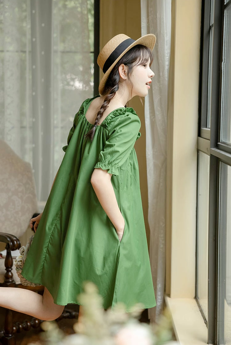 Forest Fairy Shift Dress (Green)