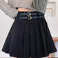 Double Belted Pleated Mini Skirt (5 Colors)