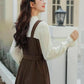 Corduroy Knit Belted Twofer Midi Dress (2 Colors)