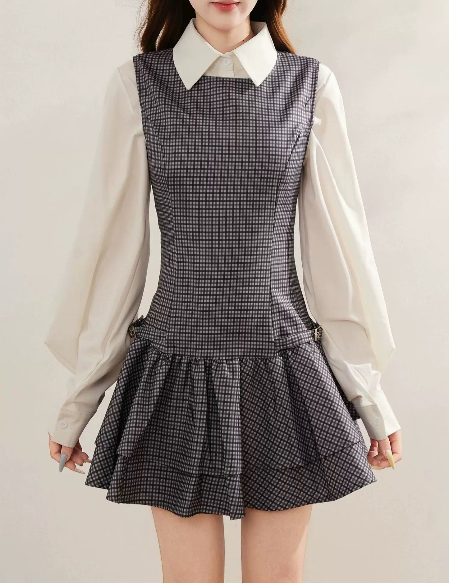 Prep Plaid Mini Dress & Blouse (2 Colors)