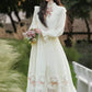 Rosy Bows Midi Dress (White)