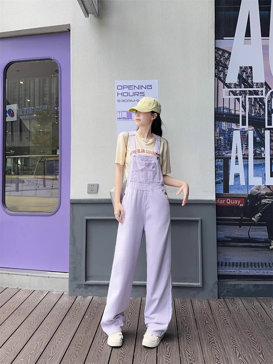 Spring Denim Overalls (Lilac Purple)