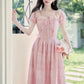 Patchwork Floral Maxi Dress (Pink)