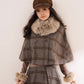 Library Plaid Capelet & Mini Skirt Set (Grey)