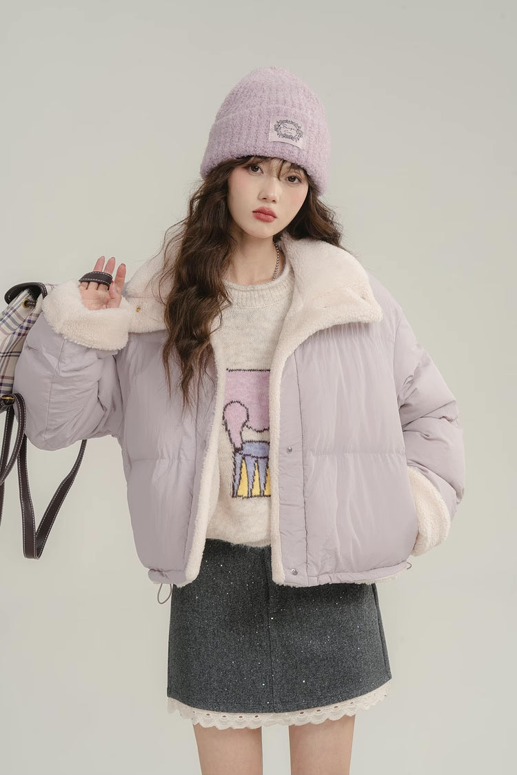 Sherpa Cropped Puffer Jacket (5 Colors)