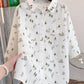 Forest Bunny Button Up Shirt (White)