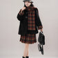 Bookshop Plaid Toggle Jacket & Skirt Set (Black)