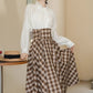 Choco Plaid Midi Skirt (Brown)