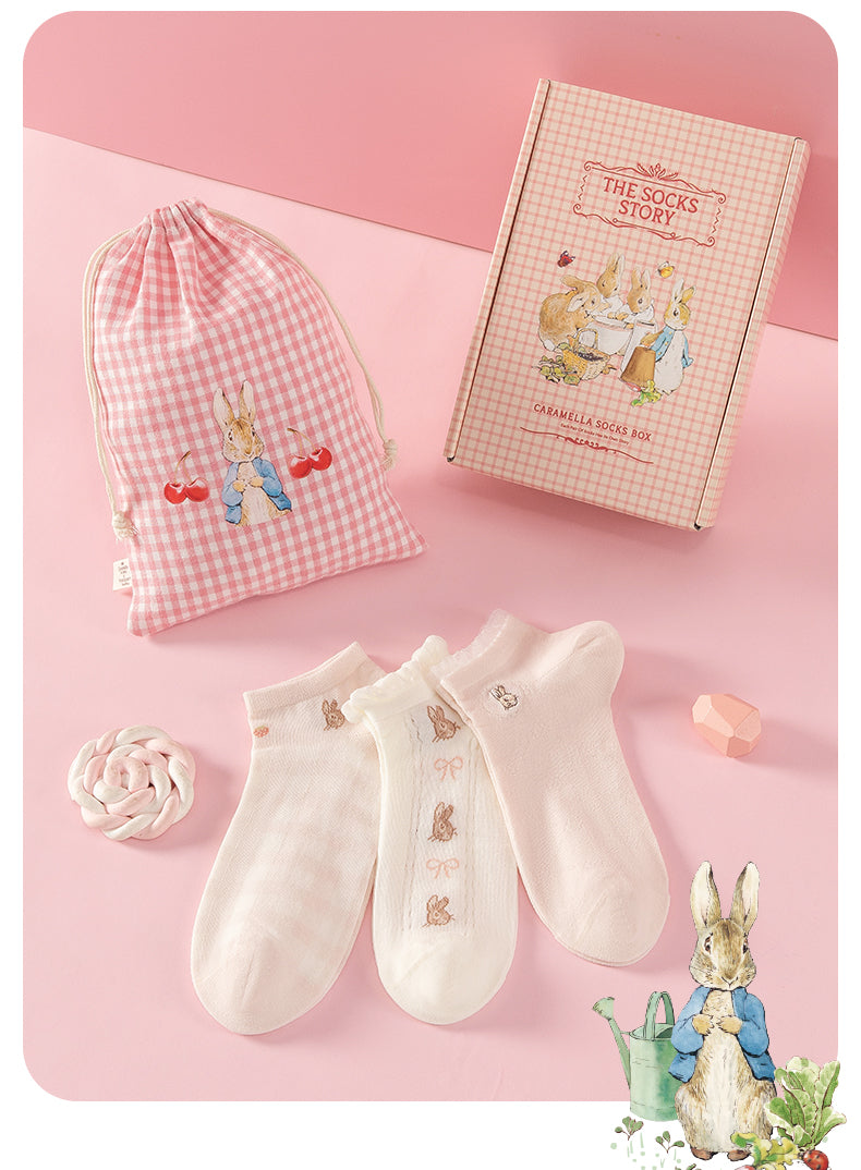 Spring Peter Rabbit Ankle Socks Set (Pink)