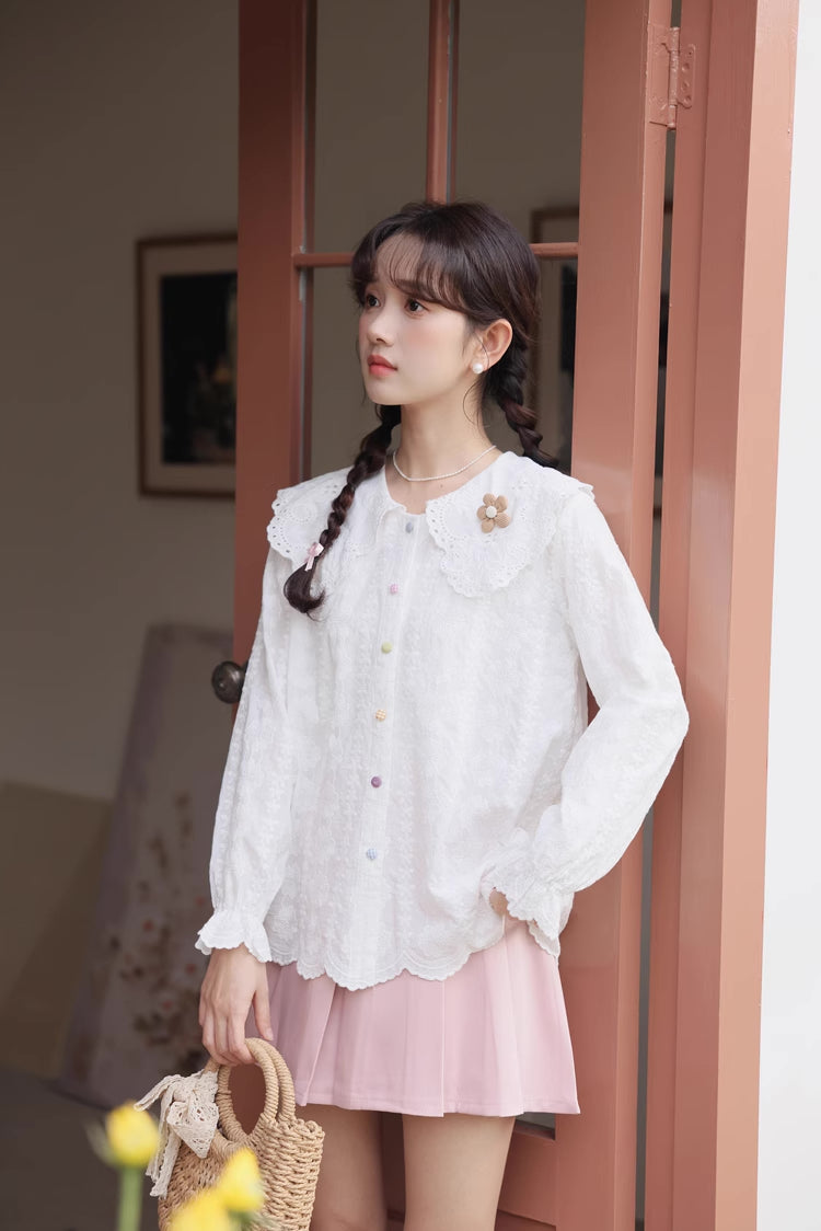 Floral Broderie Blouse (2 Colors)