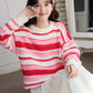 Strawberry Cheesecake Stripe Sweater (Pink/Cream)