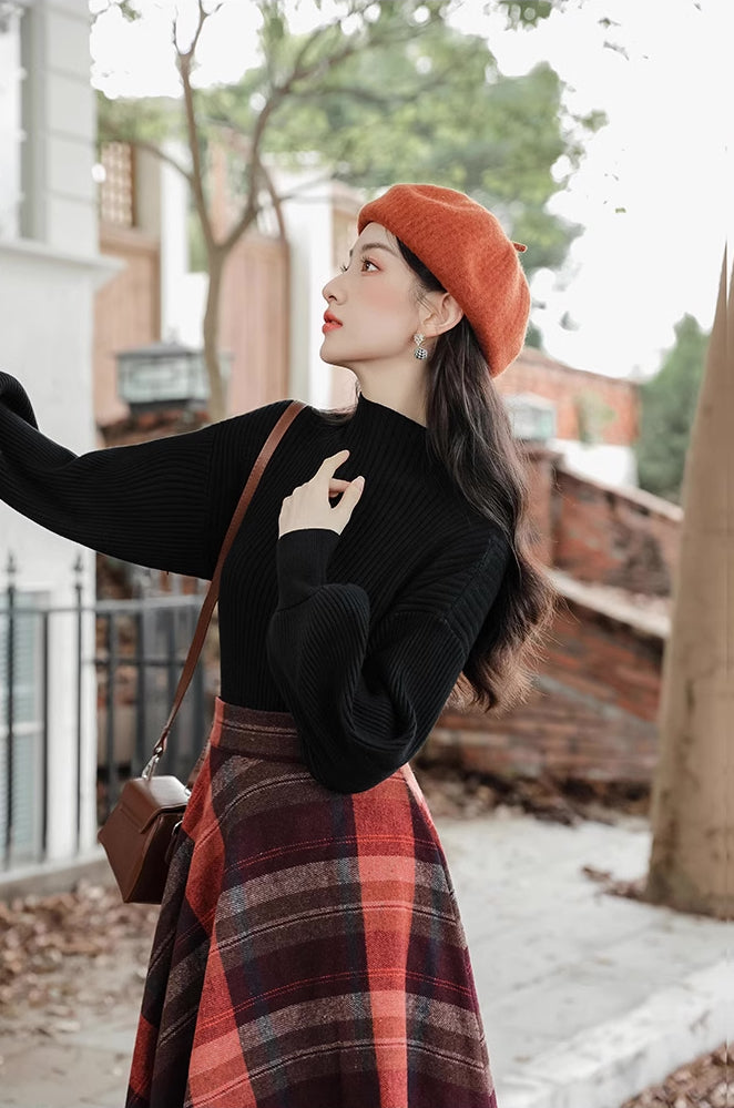 Pumpkin Jack Sweater & Skirt Set (Black/Orange)