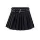 Double Belted Pleated Mini Skirt (5 Colors)