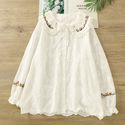 Forest Floor Embroidered Blouse (2 Colors)
