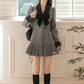 Peter Pan Collar Bow Mini Dress Coat (Gray)