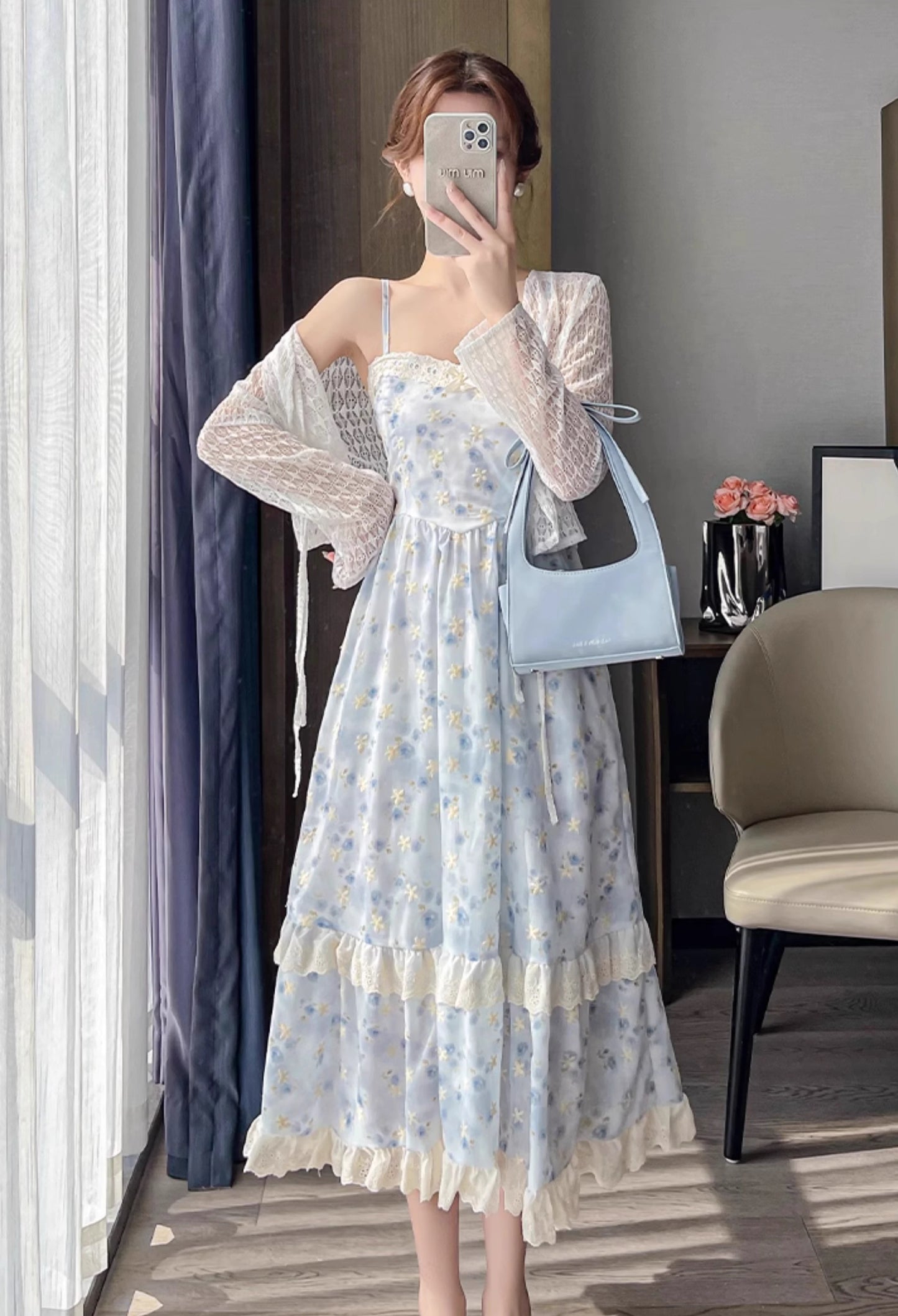 Watercolor Rose Cami Midi Dress (3 Colors)