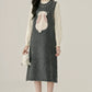 Bunny Tail Sleeveless Sweater Dress (Gray)