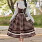 Mocca Plaid Suspender Skirt (Brown)