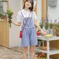 Rosy Days Embroidered Short Overalls (Light Denim)