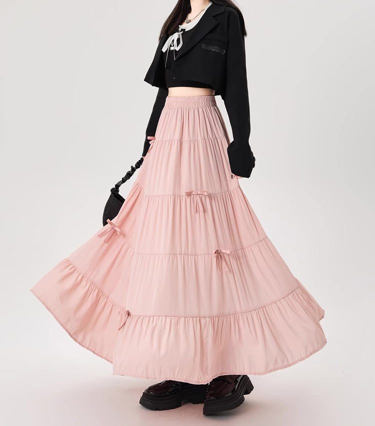 Tiered Bows Midi Skirt (5 Colors)