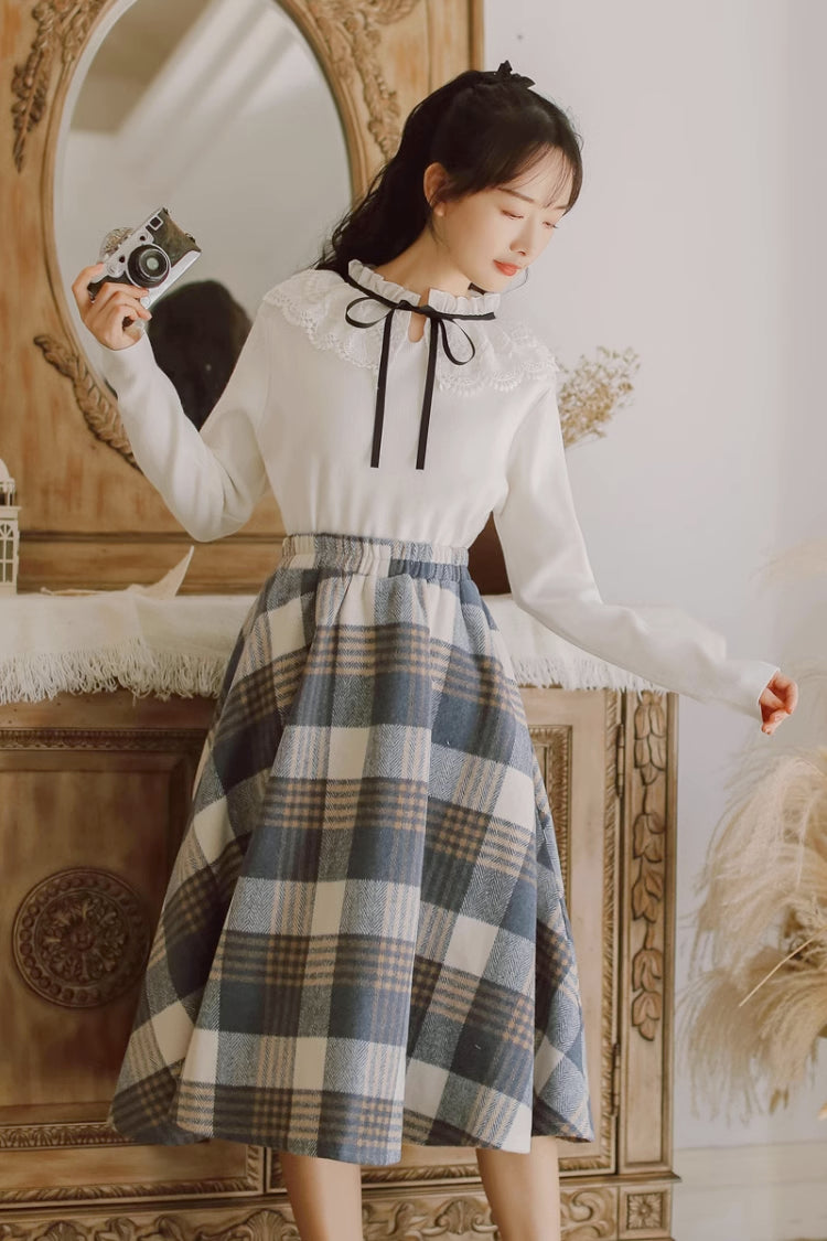 Tartan plaid midi skirt sale