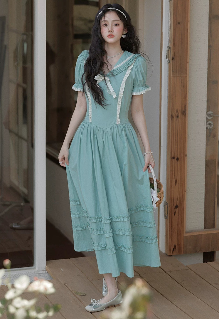 Midsummer Blues Midi Dress (Teal)