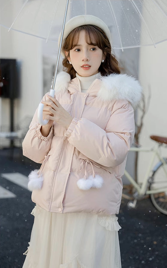 Pom Pom Puffer Jacket (3 Colors)