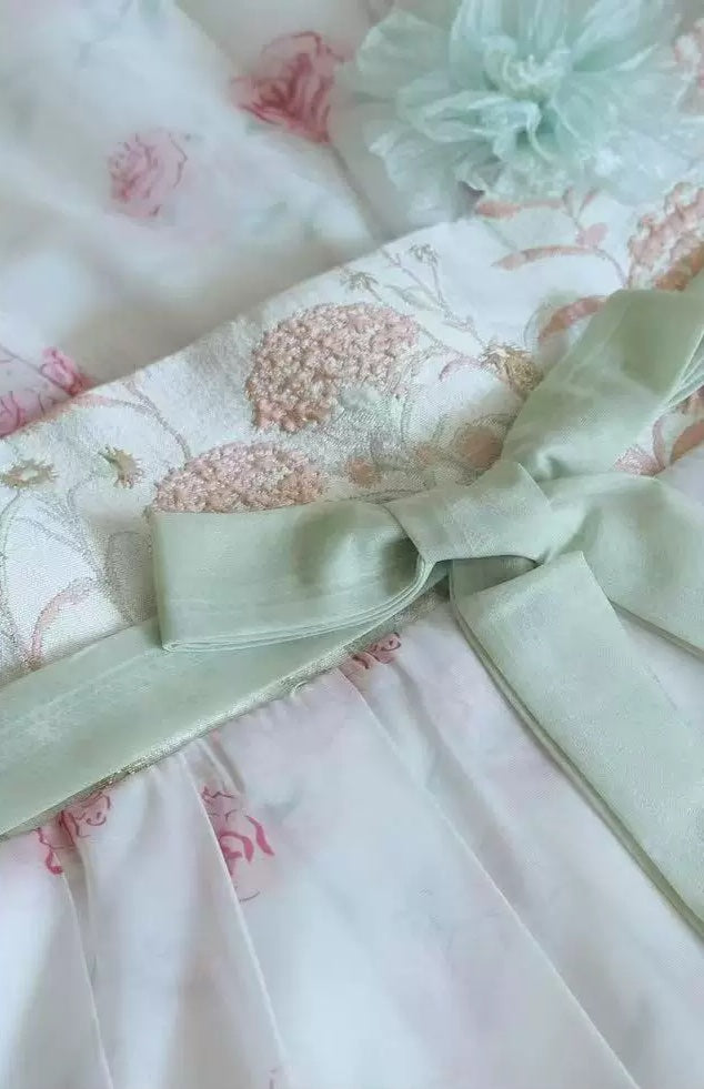 Sweet Rose Qixiong Dress (Pink/White)