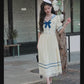 Sailor Girl Midi Dress (White/Blue)