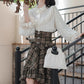 Ornate Lace Puff Sleeve Blouse (Cream)