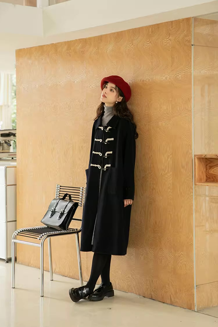 Basic Toggle Button Midi Coat (2 Colors)