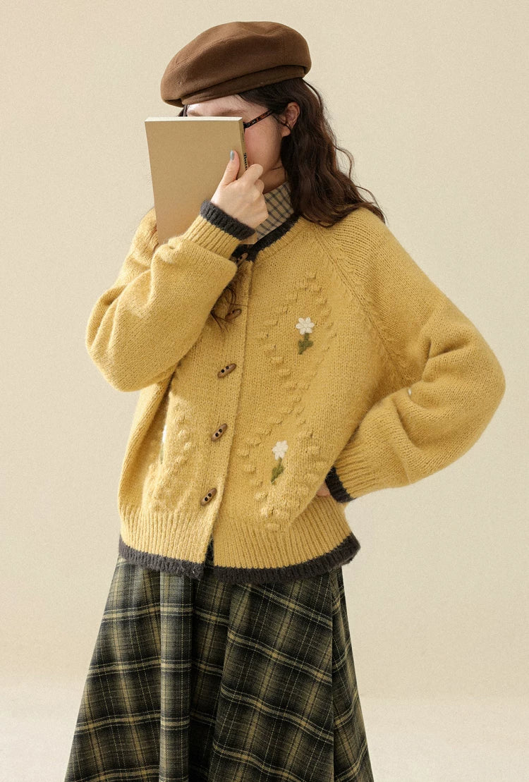Gingko Flower Cardigan (Yellow)